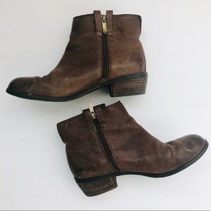 Sam Edelman Brown Leather Ankle Booties Sz 7.5